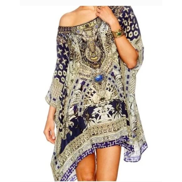 CAMILLA OS S M L A Little Past Twilight Short Round Neck Caftan NWT - Picture 12 of 14